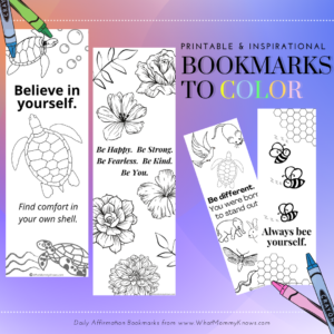 Booksmarks to color inspirational